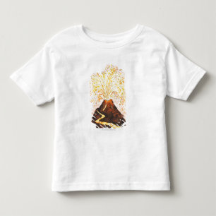 Illustratie van vulkaanuitbarsting kinder shirts