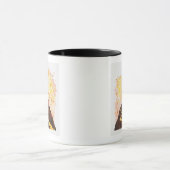 Illustratie van vulkaanuitbarsting mok (Midden)