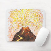 Illustratie van vulkaanuitbarsting muismat (Met muis)