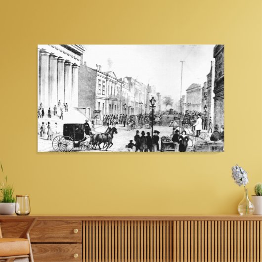  illustratie van Wall Street NYC (1867) Canvas Afdruk (Insitu (Woonkamer))