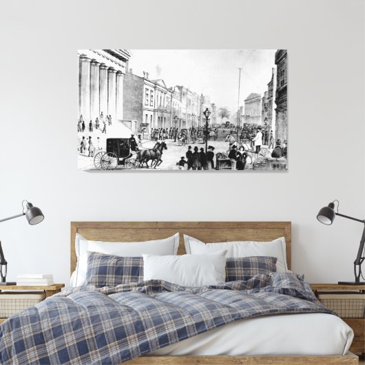  illustratie van Wall Street NYC (1867) Canvas Afdruk (Insitu (Slaapkamer))