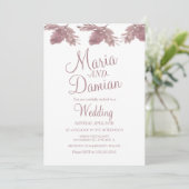 Illustratie van waterverf-terugval Blush Wedding Kaart (Staand voorkant)