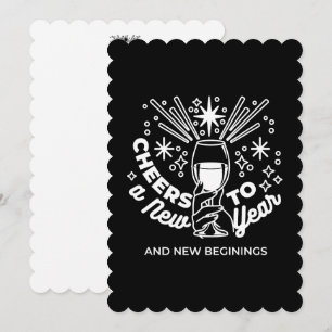 Illustratie van wijnglas voor het vieren van nieuw feestdagenkaart
