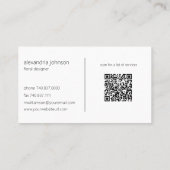 Illustratie van wilde bloem met QR-code visitekaar Visitekaartje (Achterkant)