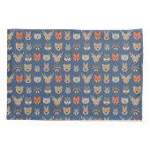 Illustratie van wilde bosdieren Blauw Kussensloop (Achterkant)