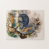 Illustratie van wilde dieren legpuzzel (Horizontaal)