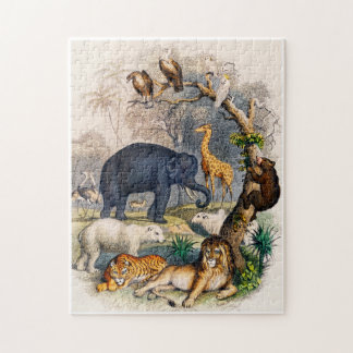 Illustratie van wilde dieren legpuzzel