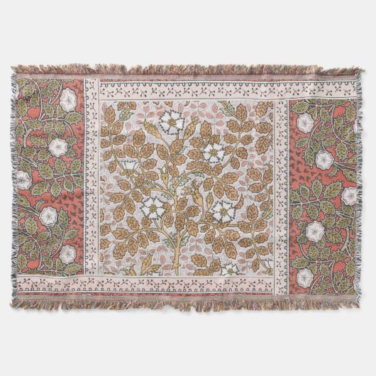 Illustratie van Wilde Roos Kunst Blokkerpatroon Deken (Voorkant)