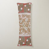 Illustratie van Wilde Roos Kunst Blokkerpatroon Lichaamskussen (Voorkant Verticaal)