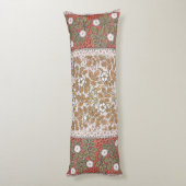 Illustratie van Wilde Roos Kunst Blokkerpatroon Lichaamskussen (Achterkant (Verticaal))