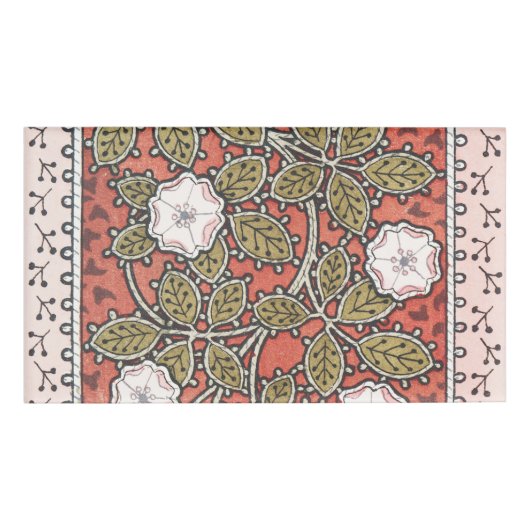 Illustratie van Wilde Roos Kunst Blokkerpatroon Naambadge (Voorkant)