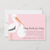 Illustratie van winkel - Roze Baby shower Book Req Kaart (Voorkant)