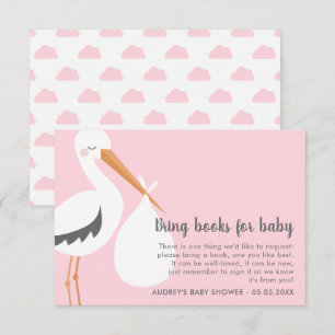 Illustratie van winkel - Roze Baby shower Book Req Kaart