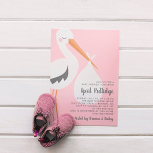 Illustratie van winkel Roze meisje Baby shower Kaart