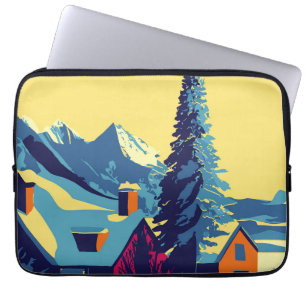 Illustratie van winterlandschappen laptop sleeve