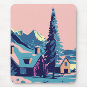 Illustratie van winterlandschappen muismat