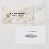 Illustratie van witte bloemen visitekaartje (Voorkant / Achterkant)