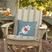 Illustratie van witte katten die met rode bal spel buitenkussen (Stoel)