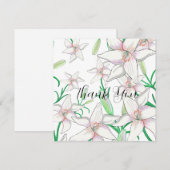Illustratie van witte lelies bedankkaart (Voorkant / Achterkant)
