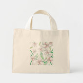 Illustratie van witte lelies    mini tote bag (Voorkant)