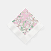 Illustratie van witte lelies op roze achtergrond   servet (Hoek)