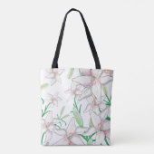 Illustratie van witte lelies tote bag (Achterkant)