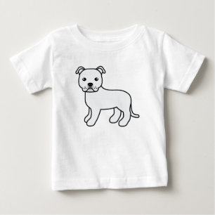 Illustratie van witte Staffordshire Bull Terrier-h