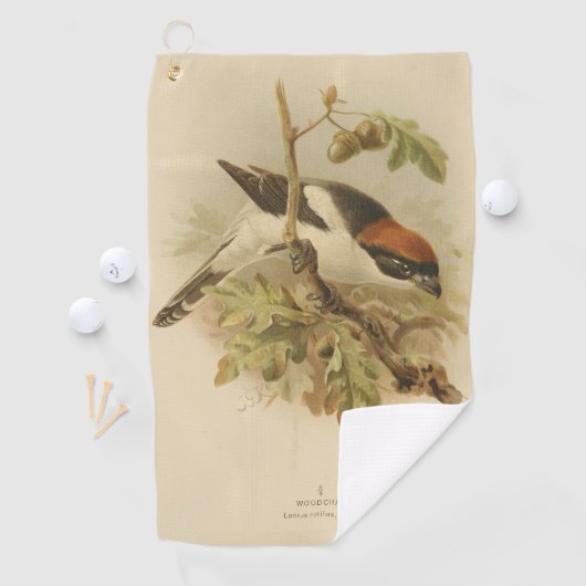  illustratie van Woodchat Shrike Golfhanddoek (Insitu)