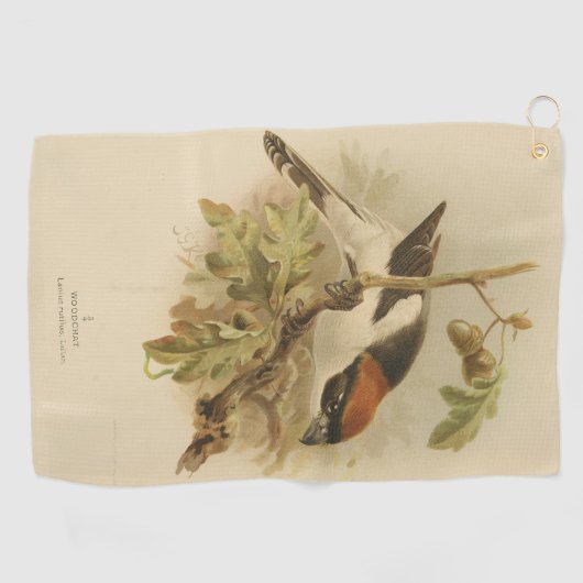  illustratie van Woodchat Shrike Golfhanddoek (Horizontaal)