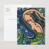 Illustratie van Zeemeermin Briefkaart (Voorkant / Achterkant)