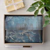 Illustratie van zeeschildpad op houten decoupage tissuepapier (Geschenk)