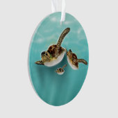 Illustratie van zeeschildpadden ornament (voorkant)
