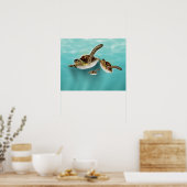 Illustratie van zeeschildpadden poster (Keuken)