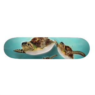 Illustratie van zeeschildpadden skateboard