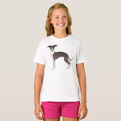 Illustratie van zegel en witte Italiaanse windhond T-shirt (Voorkant volledig)