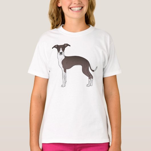 Illustratie van zegel en witte Italiaanse windhond T-shirt (Voorkant)