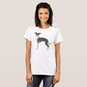 Illustratie van zegel en witte Italiaanse windhond T-shirt (Voorkant volledig)