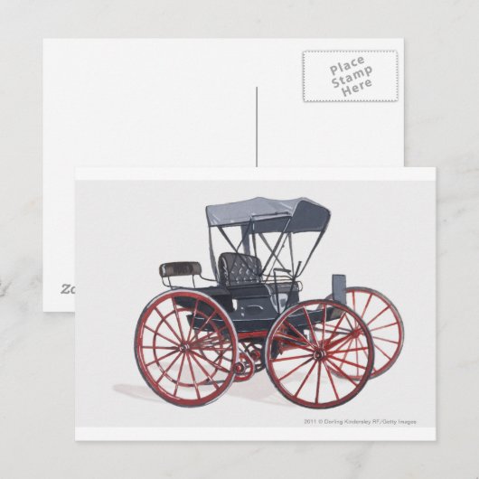 Illustratie van zelfloos vervoer briefkaart (Voorkant / Achterkant)