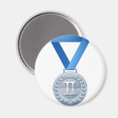 Illustratie van zilveren medaille magneet (Voorkant / Achterkant)