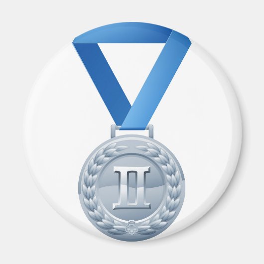 Illustratie van zilveren medaille magneet (Voorkant)