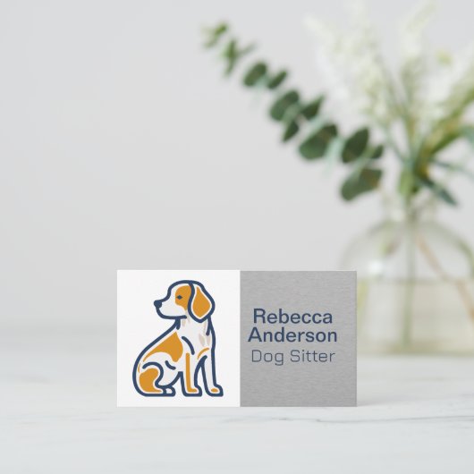 Illustratie van zittende schattige hond afsprakenkaartje (Staand voorkant)