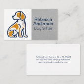 Illustratie van zittende schattige hond afsprakenkaartje (Voorkant / Achterkant)