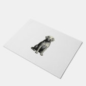 Illustratie van zittende vintage hond deurmat (Schuin)