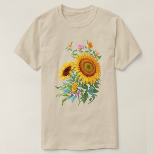 Illustratie van Zonnebloemboeket Bloemen Botanisch T-shirt