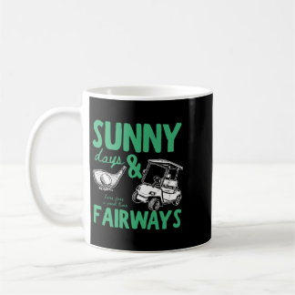 Illustratie van zonnige dagen en fairways koffiemok
