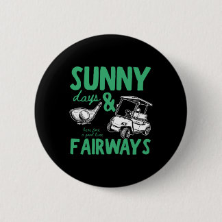 Illustratie van zonnige dagen en fairways ronde button 5,7 cm