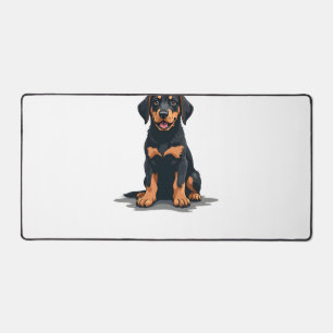 Illustratie van zwart en bruine hond van achteren  bureaumat