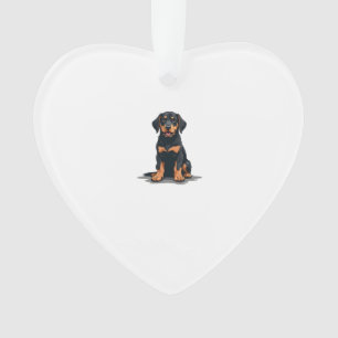 Illustratie van zwart en bruine hond van achteren  ornament