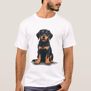 Illustratie van zwart en bruine hond van achteren t-shirt