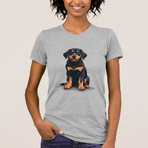Illustratie van zwart en bruine hond van achteren  t-shirt
